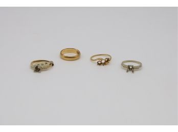 4 Vintage 18kt Gold 9.7 Grams Rings Ready For Stones-shippable