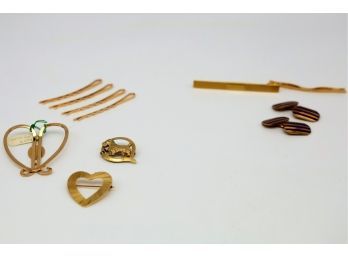 14kt Vintage Yellow Gold 38.0 GRAMS- Bobby Pins, Cufflinks And Pins -shippable