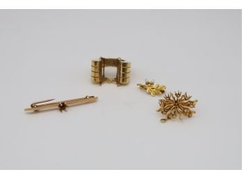 4-14kt. Yellow Gold 20.36 Grams Pins And Ring -shippable