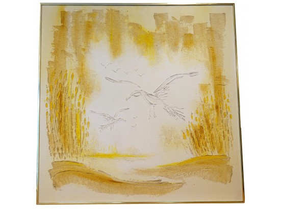 VINTAGE Seagulls Mid Century Art By Garritta