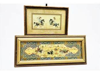 Pair Of Vintage Persian Miniature Paintings  -SHIPPABLE