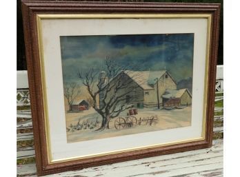 Original Watercolor By Harry L. Hickman Signed