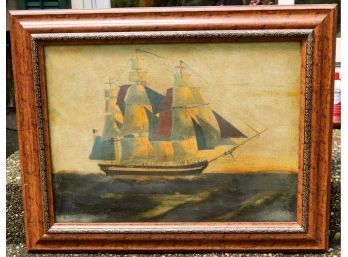 American Oil On Canvas - Sailboat