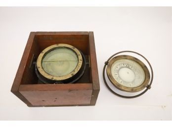 Pair Of Vintage Maritime Compasses -SHIPPABLE