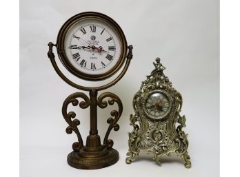 Two Decorative Victorian Replica Clocks