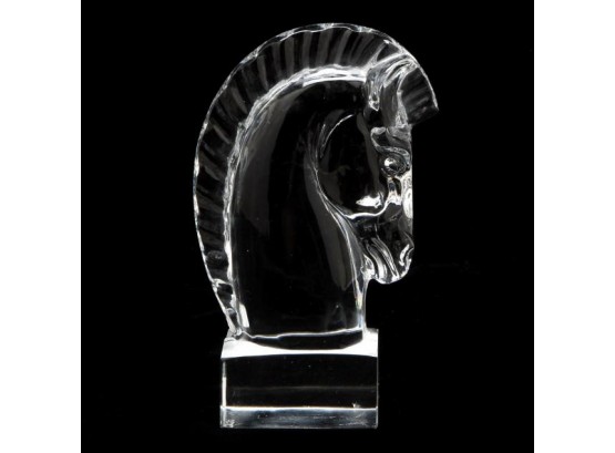 Steuben Signed Horse Head Paperweight-shippable