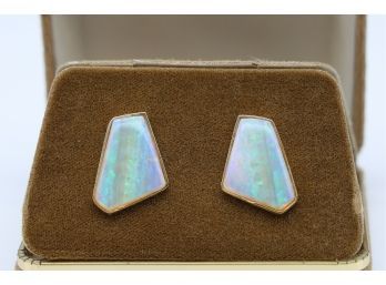 Custom Made Opal French Back Earrings  -SHIPPABLE