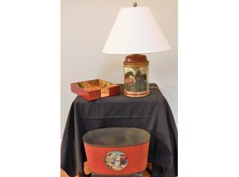 Dress Up Your Area With Matching Lamp, Pail And Paper Holder