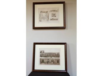Pair Of Framed Architectural Prints -SHIPPABLE