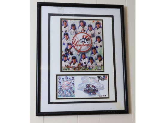2001 Yankee World Series Framed Memorabilia Collectible -SHIPPABLE