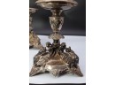 ANTIQUE SILVER PLATE CANDLESTICK HOLDERS- Wonderful Details Take A Close Look