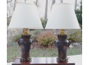 Pair Of Asian Lamps  WITH SHADES