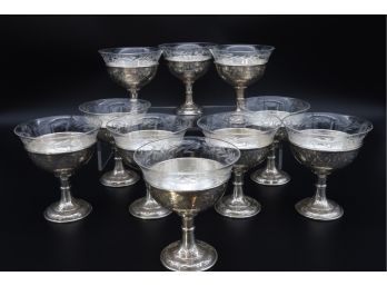 Elegant STERLING SILVER  Champagne /dessert Dishes -29 Troy Ounces - SHIPPABLE