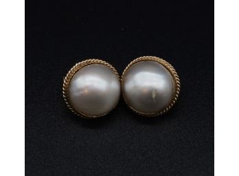 14kt PEARL GOLD EARRINGS  - SHIPPABLE