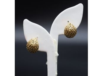 BEAUTIFUL 18kt GOLD FRENCH BACK EARRINGS -11.27 DWT SHIPPABLE