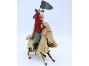 Rare ANTIQUE PAUL REVERE AND HORSE WIND UP- SHIPPABLE