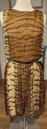 Vintage 1960s Tiger Print Silk Chiffon Cocktail Dress