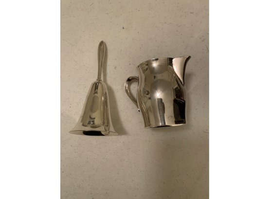 Small Silver Pitcher And Bell