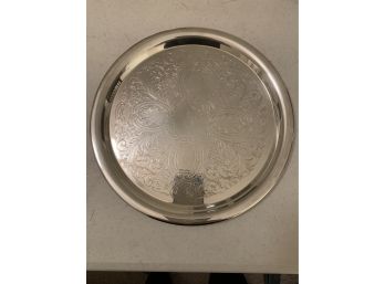 Vintage Silver On Copper Tray