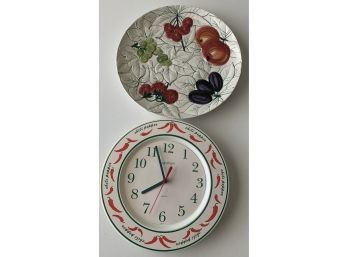 Cute Plate And Chile Clock