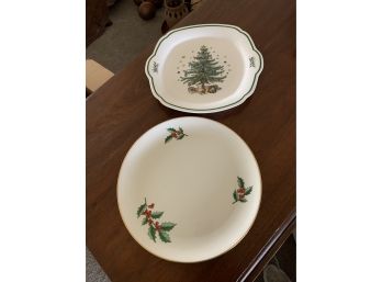 2 Christmas Plates