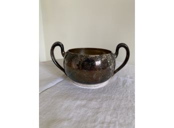 Antique Silver On Copper Sugar Bowl
