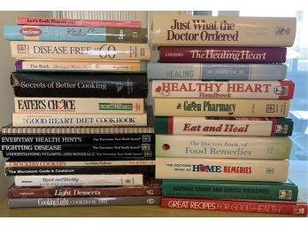 Lot Of Cookbooks, Home Remedies And Health Books