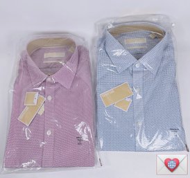 (2) Michael Kors Reg Wide Sleeve Formal Shirt. FitNon Iron