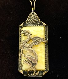 Absolutely Gorgeous Large Asian Inspired Art Deco Dragon Unusually Wonderful Necklace Chain