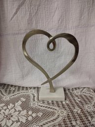 Silver Heart On Marble Stand