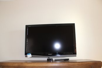 37' Sharp TV With Apple TV Puck And Blu-Ray DVD Player