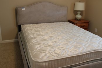 Gray Microfiber Queen Bedframe And Simmons Beautyrest Mattress And Boxspring