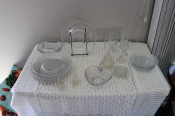 Vintage Candlewick Beaded Edge Dishes And Salt Dishes