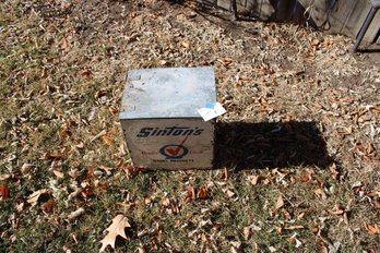 Vintage Quality Checkd Sintons Painted Milk Dairy Products Wood And Metal Crate Box