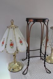 2 Touch Lamps & Decorative Metal Stool