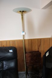 Brass Floor Lamp And Vintage Tv Trays