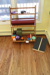Wood Rack, Yoga Mat And Pilates/yoga Accessories