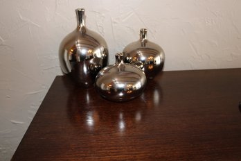 Three Silver Vases