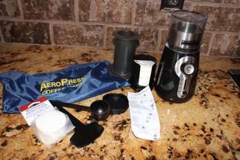 Coffee Grinder And Aero Press Accessories