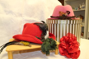 Vintage Hats And Hat Box