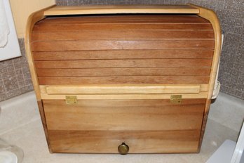 Vintage Two Section Wooden Bread Box