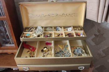 Large Lot Of Mixed Jewelry And Box