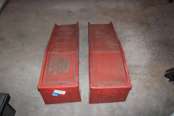 Two Red Metal Ramps