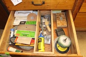 Drawer Of Sanding Tools And Buffing Wheels