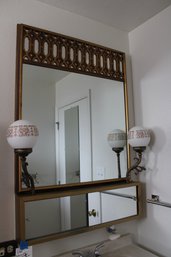 Unique And Fabulous MCM Bathroom Mirror And Light Fixture