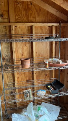 Steel Wire Shelving Unit With Locking Wheels