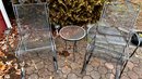 Vintage Wrought Iron Steel Rockers And Table