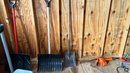 Collection Of Shovels, Snow Shovels, Tools And More