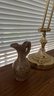 Gorgeous Brass Bankers Lamp And Marble Pitcher Decor