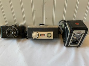 Vintage Kodak Cameras And Spartus Miniature Camera